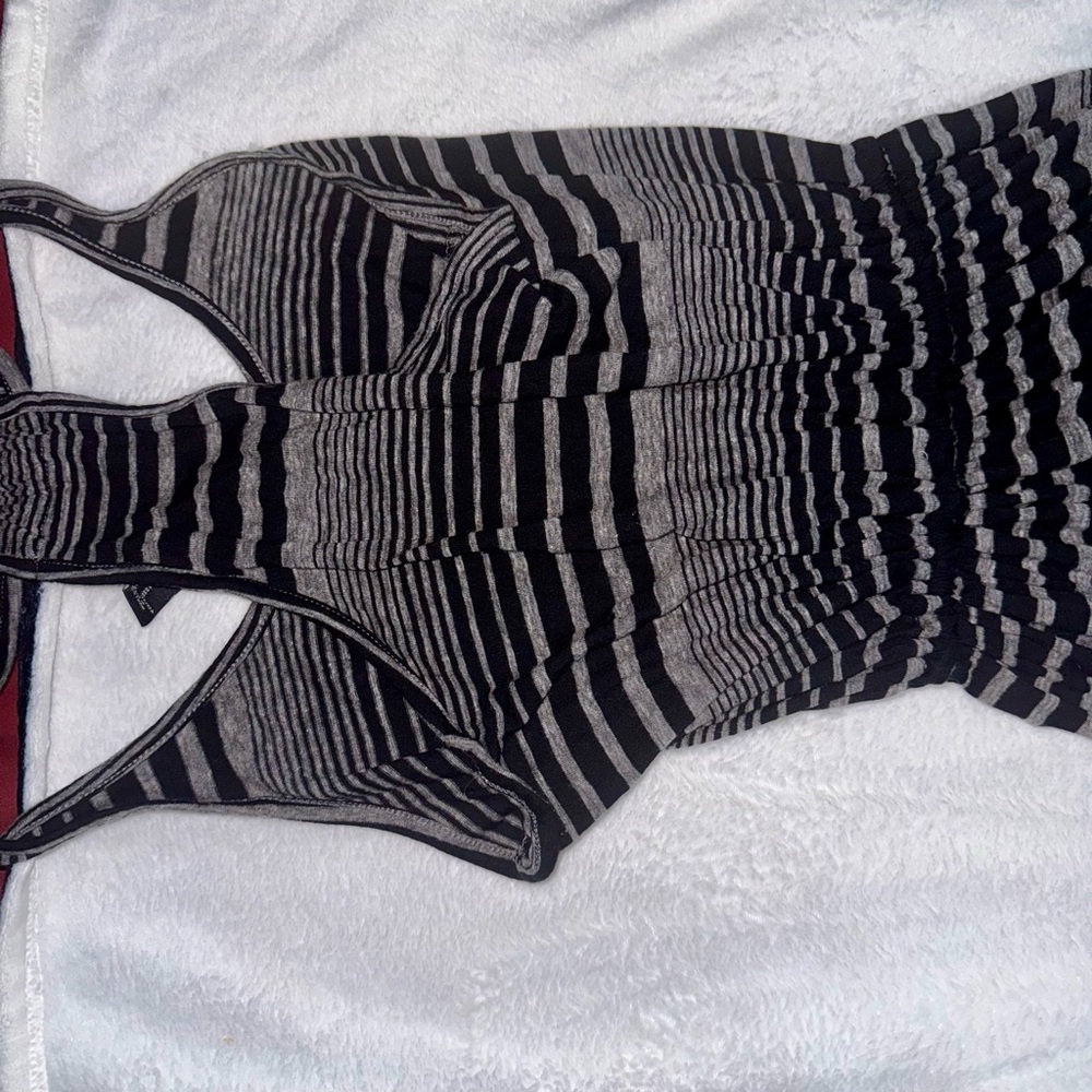 Forever 21 Black and Gray Striped Maxi Dress